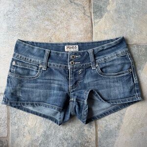 Mudd Y2K Vintage 2000s Blue High-Waisted Jean Shorts Size 5 Jrs